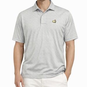 MASTERS Augusta National Golf Polo Shirt Mens Medium Map Print Stretch Performan